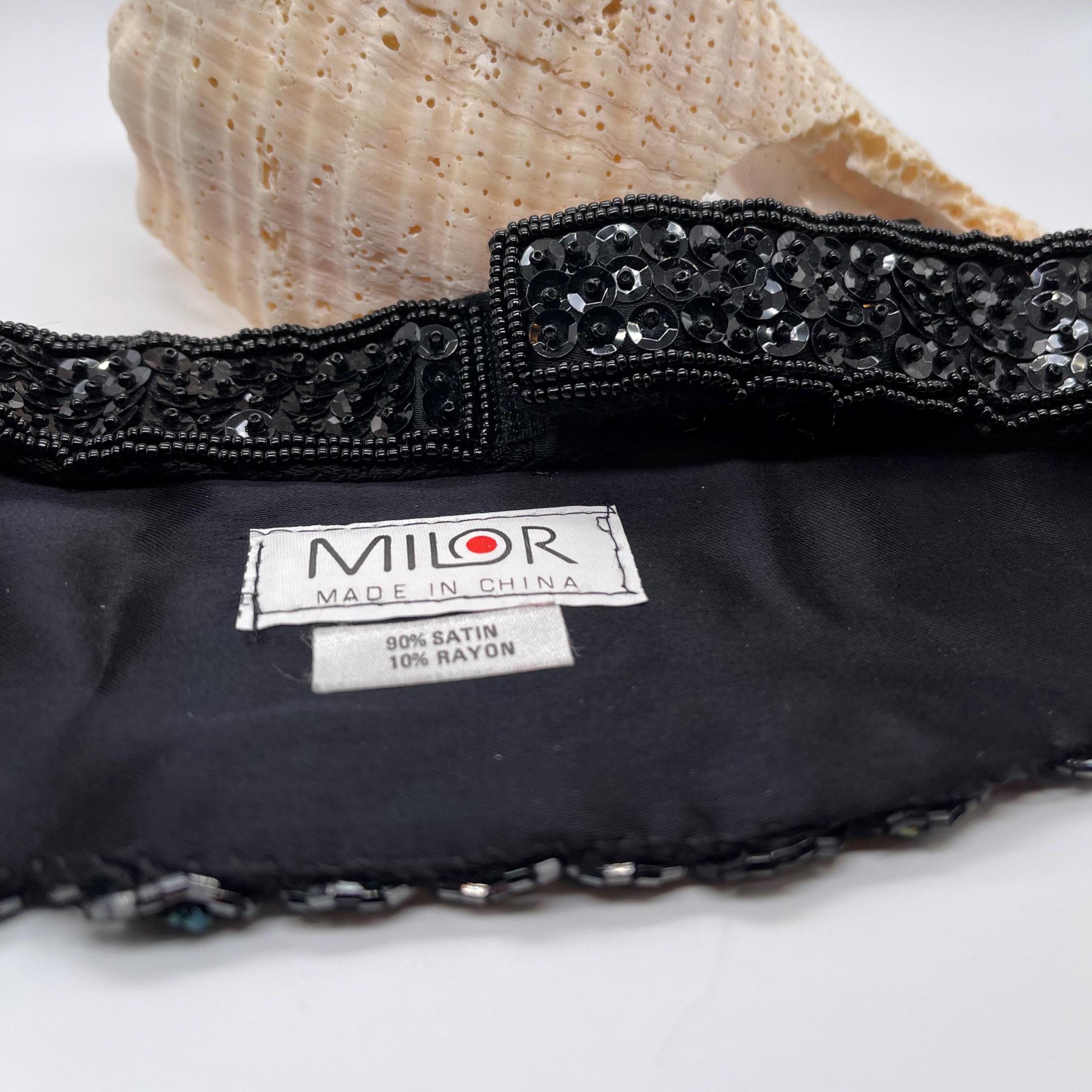 Vintage Milor Ltd Hand-Beaded Art Deco Belt black silver metallic Vintage Beaded Belt - Etsy main image 3