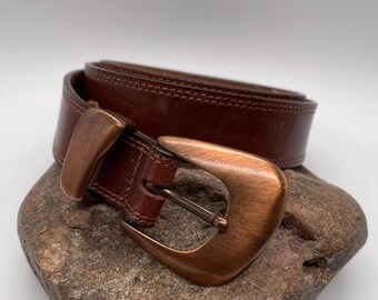 NWOT Sandy Duftler Genuine Leather Wrap Belt Burgundy Suede Sz Large Sandy Duftler Designs Brown Leather Large Buckle Western  main image 2
