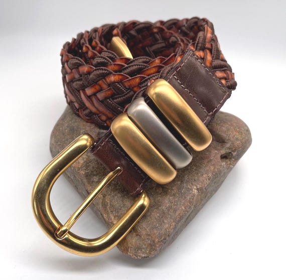 Vintage Streets Ahead Leather Braided Belt and Mixed Metal  display picture 3