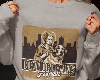 New Orleans Football Sweatshirt mit Rundhalsausschnitt, Team Spirit Sweatshirt, Fussballsaison Rundhalsausschnitt, Custom Football Sweatshirt, Spieltagskleidung