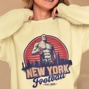 New York football vintage crewneck, Team Spirit Sweatshirt, Football Season Crewneck, custom football Sweatshirt, game day attire