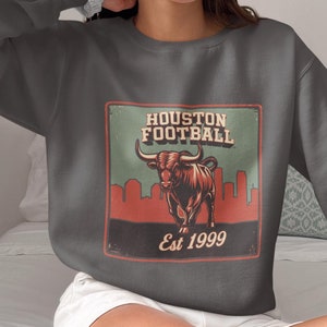 Houston football Vintage crewneck, Team Spirit Sweatshirt, Football Season Crewneck, football team pride, game day attire