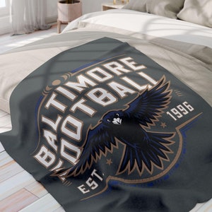 Baltimore Football Fleecefilt - Baltimore Team Spirit Throw - Nödvändigheter för matchdagen - Måste ha för fotbollssäsongen, NFL-fanpresent