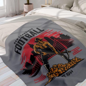 San Francisco Football Fleece Blanket, San Francisco 49ers inspired Throw, Game day necessities, Football season blanket, NFL Fan Gift