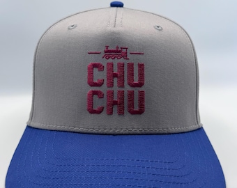 Bestickte graublaue 5-Panel Snapback — Chu Chu — Colorado Eishockey Fanmütze