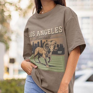 Camiseta de futebol americano de Los Angeles, camiseta gráfica retrô Comfort Colors NFL Team, camisa para dia de jogo, vestuário unissex para fãs de futebol americano