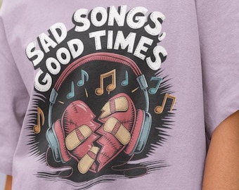 Sad Songs Good Times T-Shirt, Alternative Aesthetic Tee, Emo Fan, Retro Emo Fashion, Emo Kid Gift