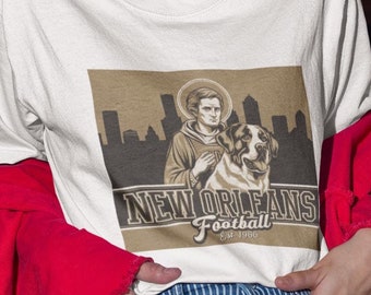 New Orleans Football T-Shirt, Komfort Farben Retro NFL Team Grafik T-Shirt, Spieltag Shirt, Unisex Football Fan Bekleidung