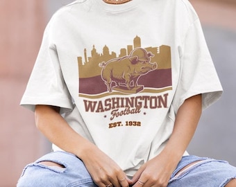 Washington Football T-Shirt, Komfort Farben Retro NFL Team Grafik T-Shirt, Spieltag Shirt, Unisex Fußballfan Bekleidung
