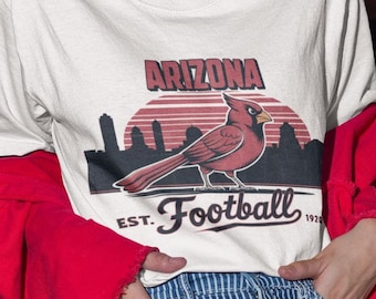 Arizona Football Unisex T-Shirt, Komfortfarben Retro NFL Team Grafik-T-Shirt, Spieltag Shirt, Fußballfanbekleidung