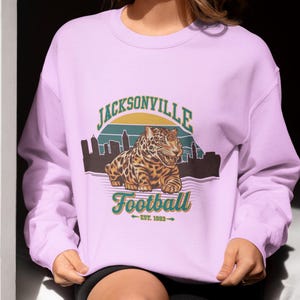 Jacksonville football vintage bluza z okrągłym dekoltem, Team Spirit Sweatshirt, Football Season Crewneck, spersonalizowana bluza piłkarska, strój na dzień meczu