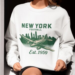 New York football vintage crewneck, Team Spirit Sweatshirt, Football Season Crewneck, custom football Sweatshirt, game day attire