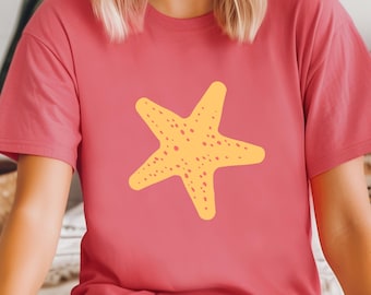 Starfish shirt for Women beach summer t shirt coastal ocean sea life graphic tee for Girls cute seaside vibes aesthetic vacation top