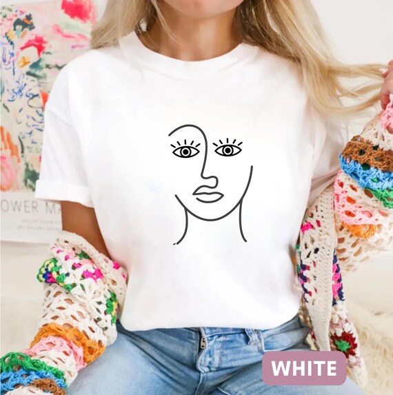Woman Face Shirt Comfort Colors Line Art Tee Minimalist Graphic Women Modern Art Gift for Her