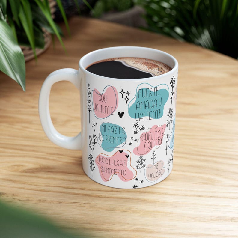 Spanish Affirmation Mug, Positive Quotes Coffee Cup, Motivational Gift ...