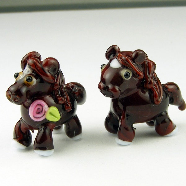 Lampwork horse beads........RESERVED for dndah1.........set of 2 horses