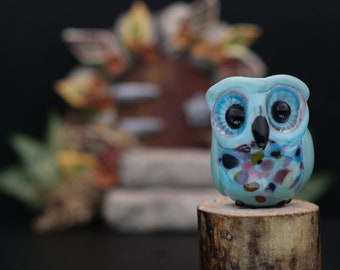 Carlisle.....lampwork owl bead    sra,   DeniseAnnette