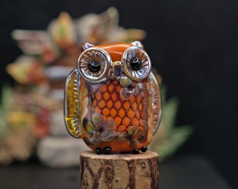 Genevieve.........lampwork copper mesh owl bead    sra,   DeniseAnnette