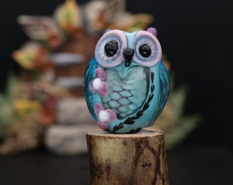 Esme...lampwork copper mesh owl bead    sra,   DeniseAnnette