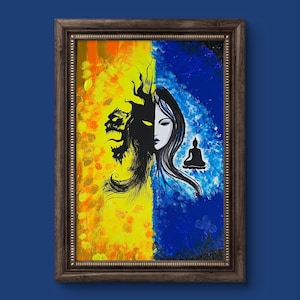 The Tranquil Mind | Abstract Spiritual Painting | Yin Yang Duality Wall Art | 50x70cm Acrylic on Canvas