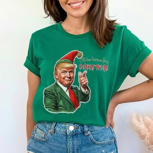 I&#39;ll Be Home Trump Shirt, Trump Christmas Sweatshirt, Trump 2024 T-Shirt, Republican Gift, Funny Trump Sweatshirt, Christmas Santa Trump T