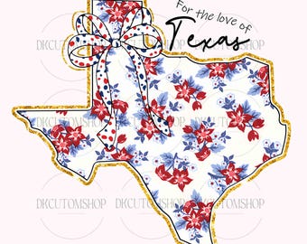 Texas Coquette Bow PNG, Trendy Coquette, Texas Home Png, Texas Lover Png, State of Texas Png, Coquette Floral Bow Png, Girly USA Png