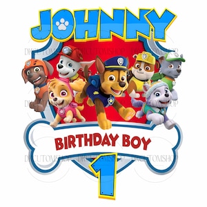 Personalized Birthday PNG, Custom Cartoon Birthday Png, Family Dog Png, Dog Mommy Png, Dog Dad Brother, Gift For Kids