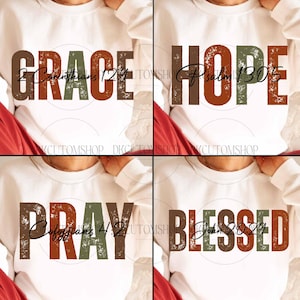 Retro Christian Fall Bundle Png, Hope Pray Blessed Grace Png, Faith Quote Png, Jesus Christian Png, Fall Vibes Png, Bible Verse Design