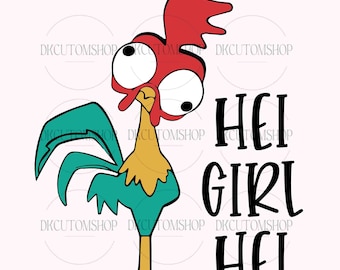 Hei Girl Hei Svg, Hei Hei Chicken Svg, Cute Chicken Svg, Hei Girl Hei Designs For Cricut, Funny Characters, Sublimation Design Svg Png