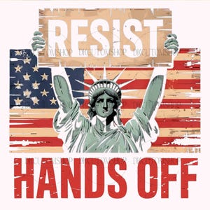 Hands Off Protest Png, Flag Hands Off Png, Resist Anti Trump Png, Parody Anti Republican, Political Activism Medicare Social Security Png