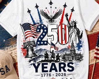 250 Years of Freedom PNG, America 250th Anniversary Design, Patriotic Fighter Jets PNG, USA Flag Sublimation, 1776 2026 Sublimation Design
