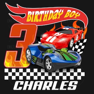 Personalized Lightning Car Birthday Boy PNG, Lightning Cars Checkered Png, Custom Birthday Family Png, Lightning Cars Png, Gift For Kids