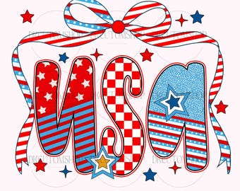 Coquette USA Png, 4th Of July PNG, Retro America Png, Girly Png, Popular America Png, Patriotic Png, 4th Of July Sublimation, Png File