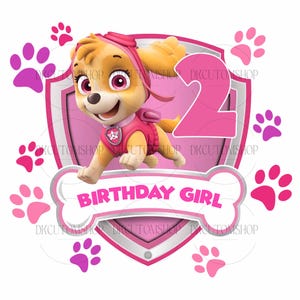 Personalized Birthday Girl PNG, Custom Cartoon Birthday Png, Family Dog Png, Dog Mommy Png, Gift For Kids, Custom Shirt For kids