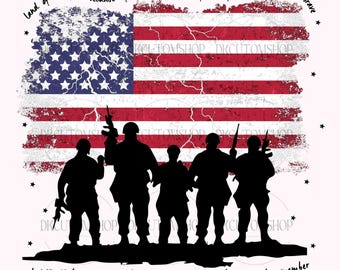 Land of The Free Png, Retro 4th of July Png, Veterans Day Png, Honor and Remember Png, Patriotic Png, Independence Day Png, 4th Of July Png