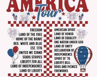 America Tour PNG, 4th of July Png, America Png, 1776 Independence Day Png, Retro Patriotic Png, Freedom Tour Png, Usa Png, Memorial Day Png