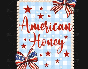 American Honey Coquette Png, Preppy 4th of July PNG, Girly Memorial Day Png, USA Png, Independence Day Png, Land of the Free Png