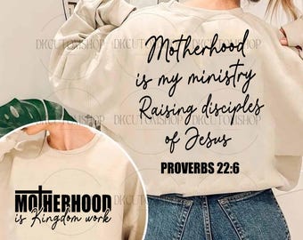 Motherhood is Kingdom Work Png, Christian Mom Png, Bible Quote Png Design, Religious Png, Christian Png, Mother's Day Png