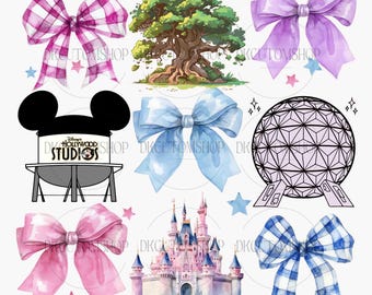 Coquette Bows Family Trip PNG, Pink Coquette Bow Png, Magical Kingdom, Family Vacation Png, Magical Castle Png, Pink Bow Png, Png Files