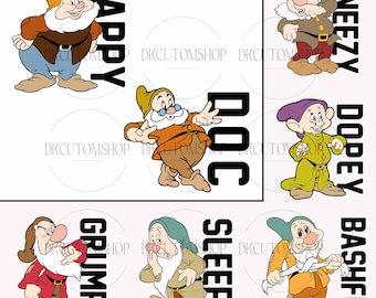 七人の小人のPNG、バケーションモードPNG、家族旅行PNG、家族旅行PNG、魔法の王国PNG、家族お揃いPNG、デジタルダウンロード