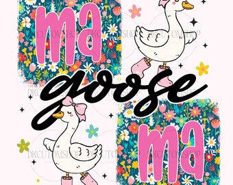 Floral Mama Goose PNG, Floral Mama Png, Goose Png, Mama Goose Png, Girly Png, Duck Png Goose Lover, Mothers Day Png, Digital Download