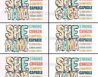 Bundle Sie ist Mama Floral Png, Adrette Mama Nana Floral Png, Boho Sie ist Mama Png, Floral Mama Png, Alltag, Preppy Png, Muttertag Png