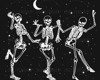 Halloween Dancing Skeleton PNG, Skeleton Png, Halloween Png, Retro Skeleton Clipart, Spooky Season Shirt Design, Halloween Sublimation
