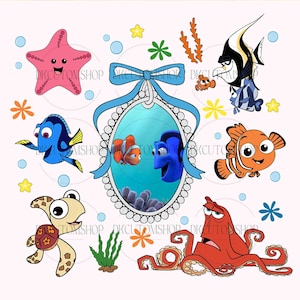 Cartoon Fish Character Coquette Bow Png, Magical Kingdom, Boy Girl Birthday Trip Png, Trendy Cartoon Magical Mirror Bow Png, Png File