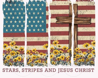Stars And Stripes And Jesus Christian PNG, 4th of July Png, Christian Religious Faith Png, Red white blue USA 4th July, Independence Png