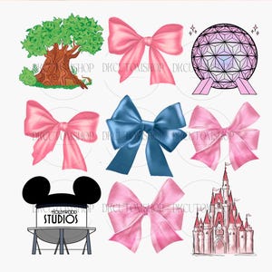 Coquette Bows Family Trip PNG, Pink Coquette Bow Png, Magical Kingdom, Family Vacation Png, Magical Castle Png, Pink Bow Png, Png Files