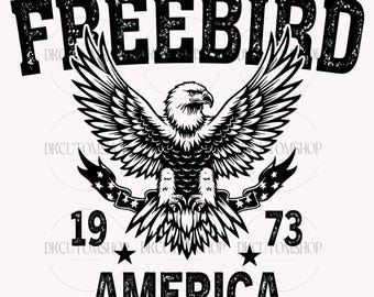 Free Bird America 1973 Png, 4th of July Png, American Eagle Png, Bald Eagle Png, Retro America Png, Fourth of July Png, Digital Download