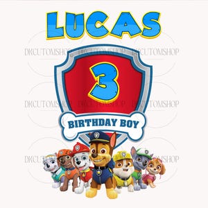 Personalized Birthday Boy PNG, Custom Cartoon Birthday Boy Png, Dog Birthday Boy, Family Dog Png, Gift For Kids, Family Birthday Design