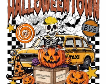 Funny Halloween Png, Spooky Season Png, Halloween Pumpkin Png, Skeleton Checkered Png, Vintage Halloween Png, Retro Halloween Png, Fall Png