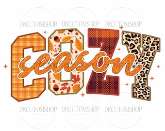 Cozy Season PNG, Retro Fall Png, Fall Sublimation Design, Autumn Png, Retro Halloween Png, Thanksgiving Png, Cozy Sublimation Png